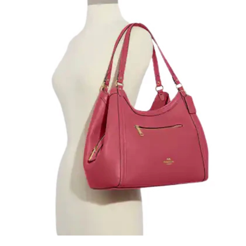 NWOT Coach Fuchsia Leather Kristy Shoulder Bag - Strawberry Haze - Picture 2 of 5